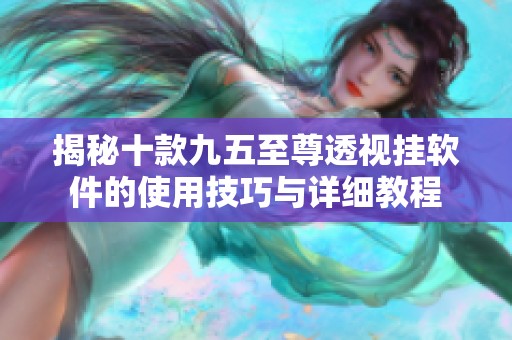 揭秘十款九五至尊透视挂软件的使用技巧与详细教程