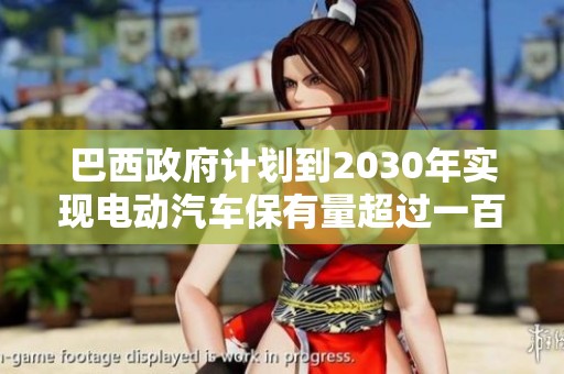 巴西政府计划到2030年实现电动汽车保有量超过一百万辆