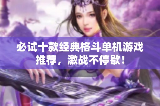 必试十款经典格斗单机游戏推荐，激战不停歇！