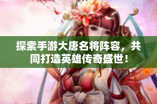 探索手游大唐名将阵容，共同打造英雄传奇盛世！