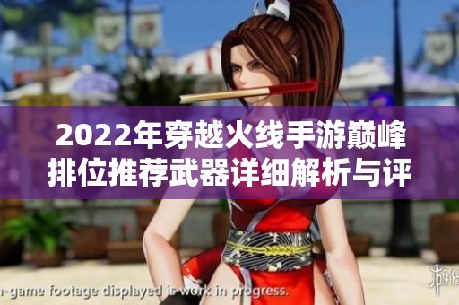 2022年穿越火线手游巅峰排位推荐武器详细解析与评测