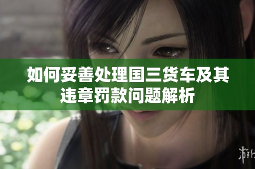 如何妥善处理国三货车及其违章罚款问题解析