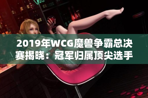 2019年WCG魔兽争霸总决赛揭晓：冠军归属顶尖选手争夺战
