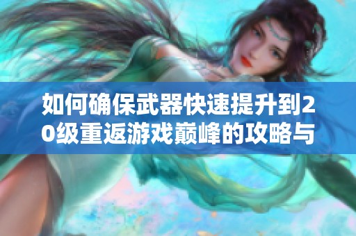 如何确保武器快速提升到20级重返游戏巅峰的攻略与技巧