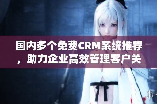 国内多个免费CRM系统推荐，助力企业高效管理客户关系