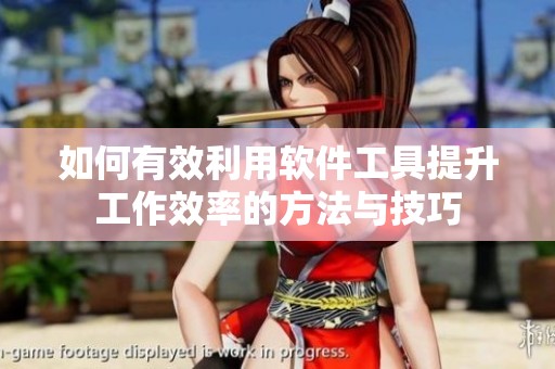 如何有效利用软件工具提升工作效率的方法与技巧