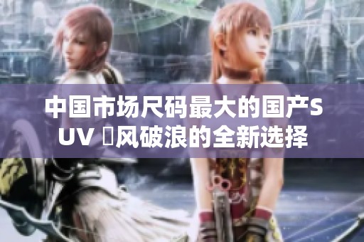 中国市场尺码最大的国产SUV 乗风破浪的全新选择