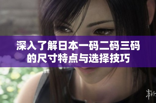 深入了解日本一码二码三码的尺寸特点与选择技巧