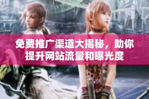免费推广渠道大揭秘，助你提升网站流量和曝光度