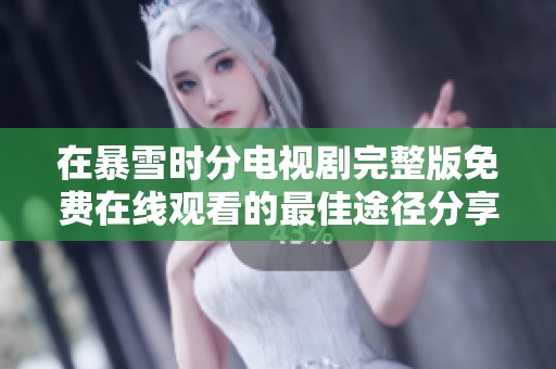 在暴雪时分电视剧完整版免费在线观看的最佳途径分享