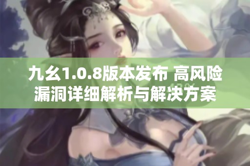 九幺1.0.8版本发布 高风险漏洞详细解析与解决方案