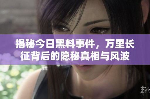 揭秘今日黑料事件，万里长征背后的隐秘真相与风波