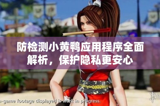 防检测小黄鸭应用程序全面解析，保护隐私更安心