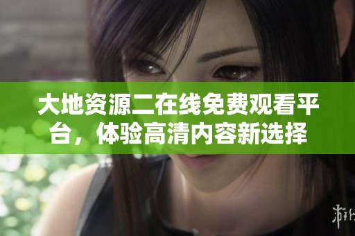 大地资源二在线免费观看平台，体验高清内容新选择