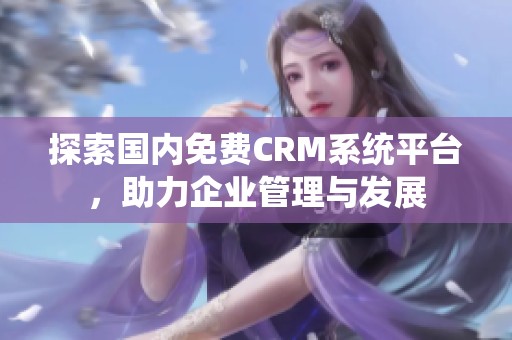 探索国内免费CRM系统平台，助力企业管理与发展