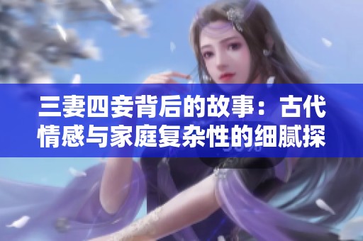 三妻四妾背后的故事：古代情感与家庭复杂性的细腻探讨