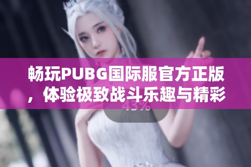 畅玩PUBG国际服官方正版，体验极致战斗乐趣与精彩对决