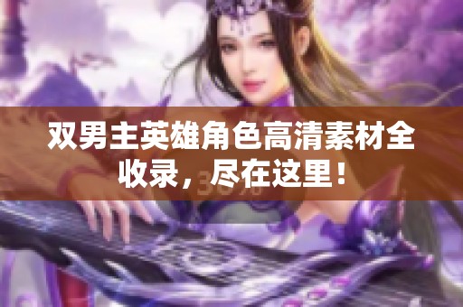 双男主英雄角色高清素材全收录，尽在这里！