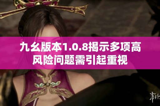 九幺版本1.0.8揭示多项高风险问题需引起重视