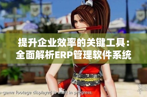提升企业效率的关键工具：全面解析ERP管理软件系统的优势与应用