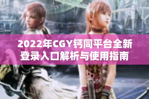 2022年CGY钙同平台全新登录入口解析与使用指南