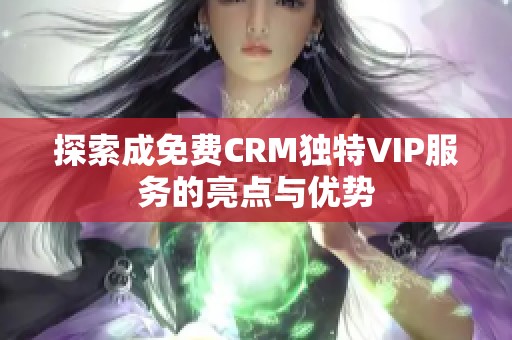 探索成免费CRM独特VIP服务的亮点与优势
