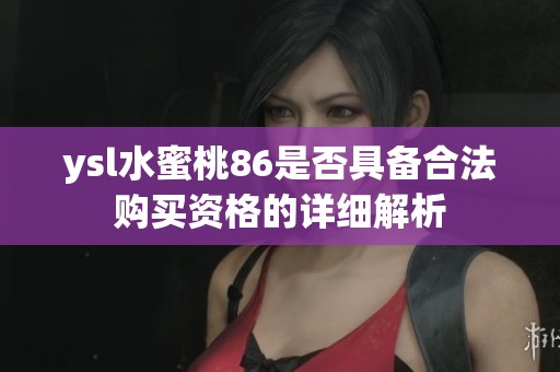ysl水蜜桃86是否具备合法购买资格的详细解析