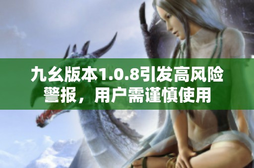 九幺版本1.0.8引发高风险警报，用户需谨慎使用