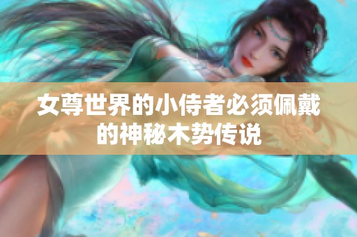 女尊世界的小侍者必须佩戴的神秘木势传说