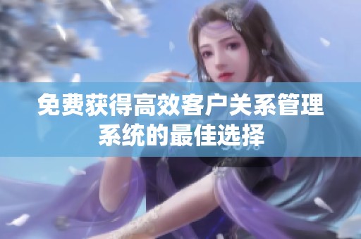 免费获得高效客户关系管理系统的最佳选择