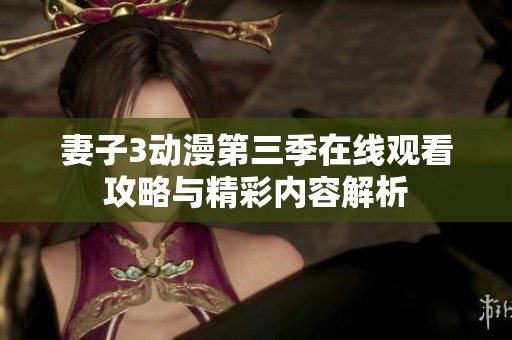 妻子3动漫第三季在线观看攻略与精彩内容解析