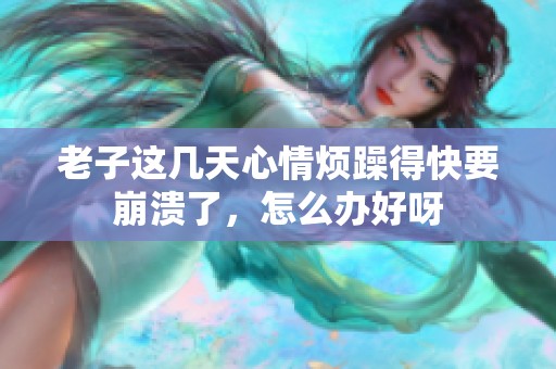 老子这几天心情烦躁得快要崩溃了，怎么办好呀
