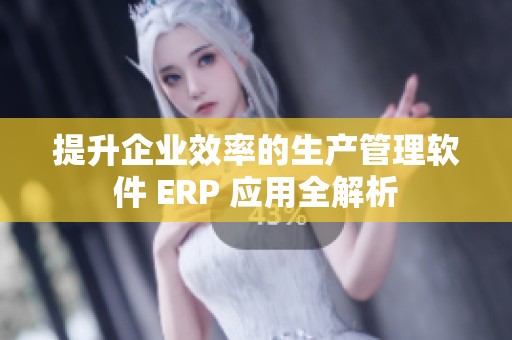 提升企业效率的生产管理软件 ERP 应用全解析