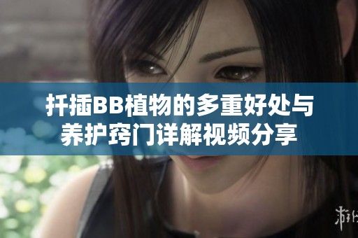 扦插BB植物的多重好处与养护窍门详解视频分享