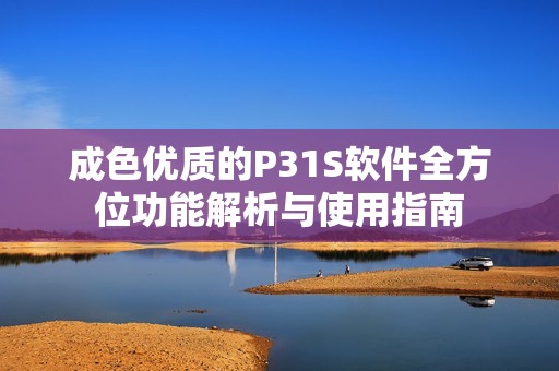 成色优质的P31S软件全方位功能解析与使用指南