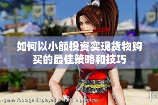 如何以小额投资实现货物购买的最佳策略和技巧