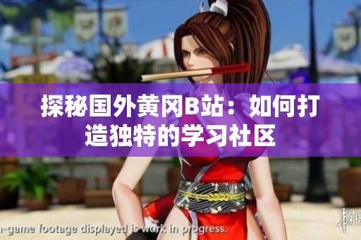探秘国外黄冈B站：如何打造独特的学习社区