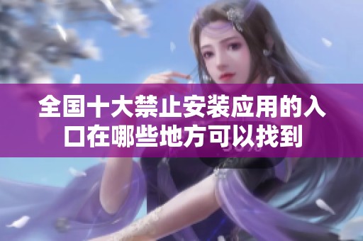 全国十大禁止安装应用的入口在哪些地方可以找到