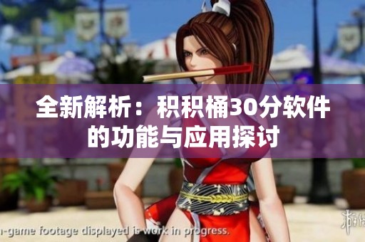 全新解析：积积桶30分软件的功能与应用探讨