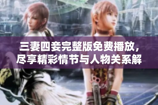 三妻四妾完整版免费播放，尽享精彩情节与人物关系解析