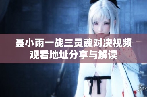 聂小雨一战三灵魂对决视频观看地址分享与解读