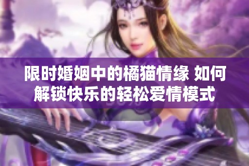 限时婚姻中的橘猫情缘 如何解锁快乐的轻松爱情模式