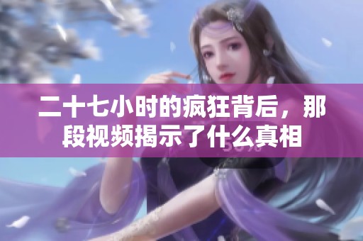 二十七小时的疯狂背后，那段视频揭示了什么真相