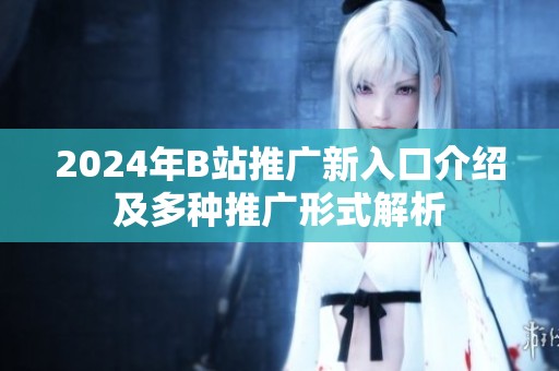 2024年B站推广新入口介绍及多种推广形式解析