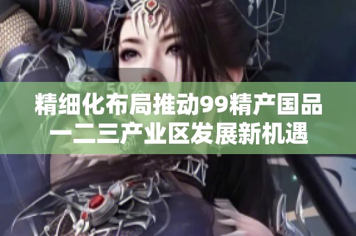 精细化布局推动99精产国品一二三产业区发展新机遇