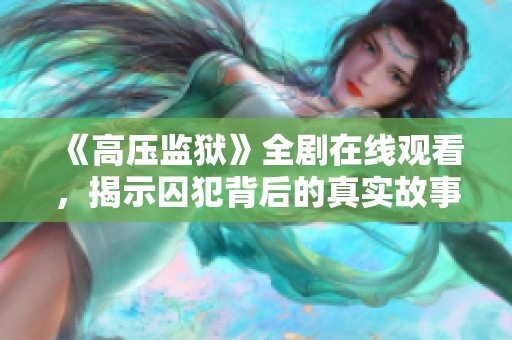 《高压监狱》全剧在线观看，揭示囚犯背后的真实故事与挑战