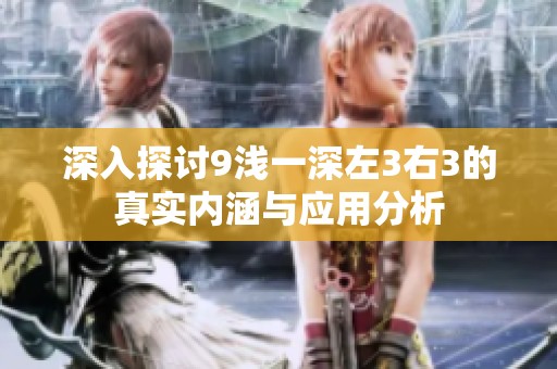 深入探讨9浅一深左3右3的真实内涵与应用分析