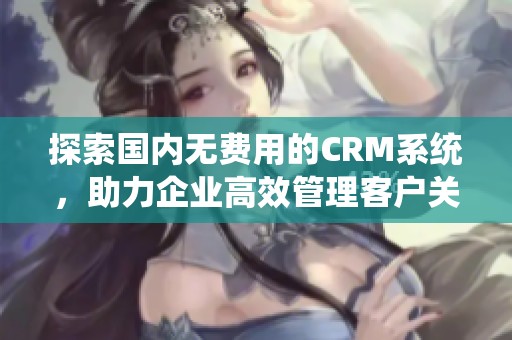 探索国内无费用的CRM系统，助力企业高效管理客户关系