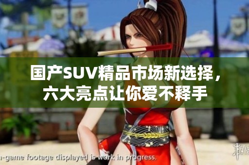 国产SUV精品市场新选择，六大亮点让你爱不释手