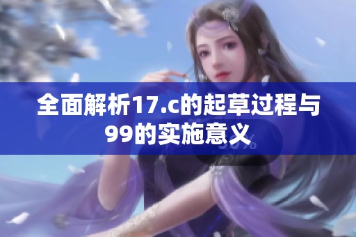 全面解析17.c的起草过程与99的实施意义